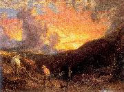 Palmer, Samuel Ploughing at Sunset oil painting on canvas